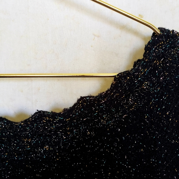 Vintage 80's S/M black rainbow sparkle sweater - Picture 6 of 6